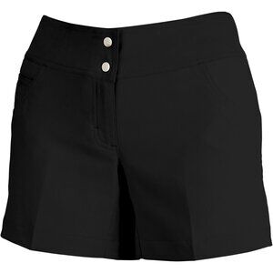 SLAZENGER Women's Tech 5" Golf Shorts with Matte Black Buttons Size 8 Black NEW